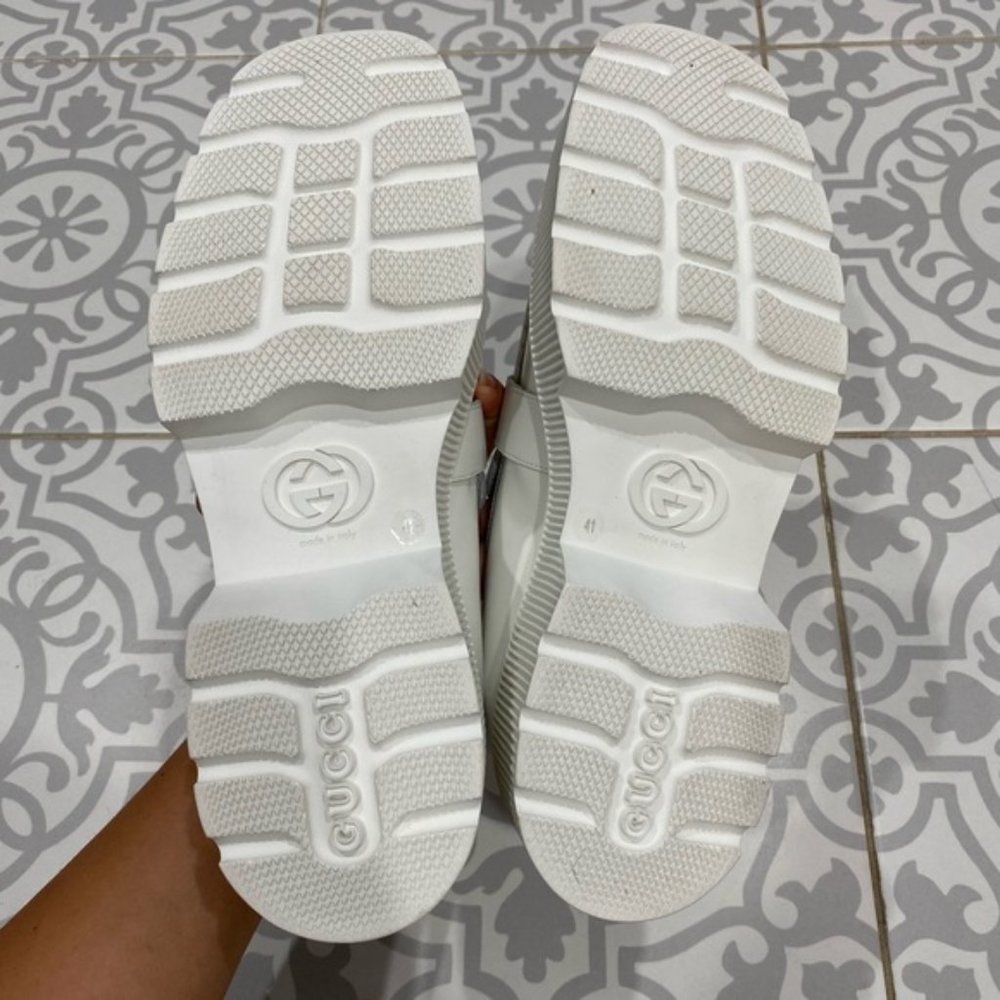 Gucci Loafers Dionysus White Leather Creepers - Picture 10 of 12